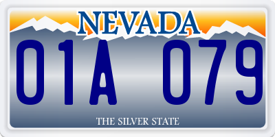 NV license plate 01A079