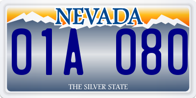 NV license plate 01A080