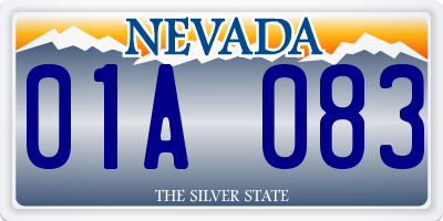 NV license plate 01A083