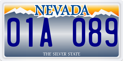 NV license plate 01A089