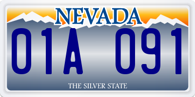 NV license plate 01A091