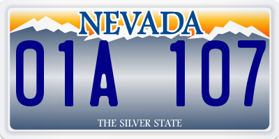 NV license plate 01A107