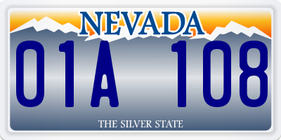 NV license plate 01A108