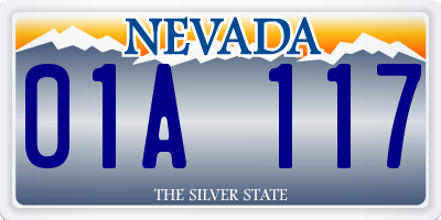NV license plate 01A117