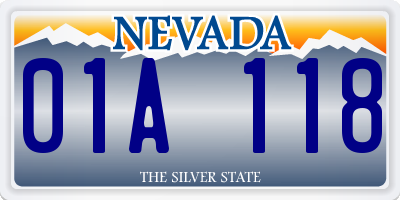 NV license plate 01A118