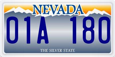 NV license plate 01A180