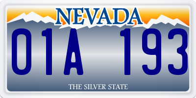 NV license plate 01A193
