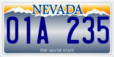 NV license plate 01A235