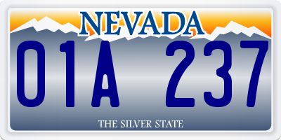 NV license plate 01A237