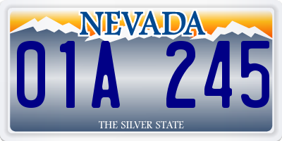 NV license plate 01A245