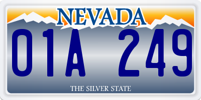 NV license plate 01A249