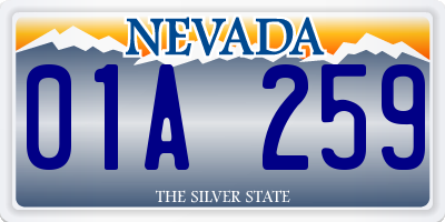 NV license plate 01A259
