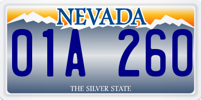 NV license plate 01A260