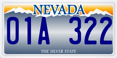 NV license plate 01A322