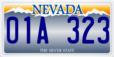 NV license plate 01A323