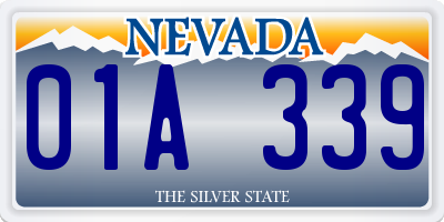 NV license plate 01A339