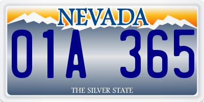 NV license plate 01A365