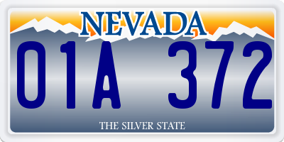 NV license plate 01A372