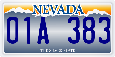 NV license plate 01A383