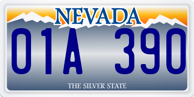 NV license plate 01A390