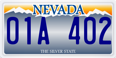 NV license plate 01A402