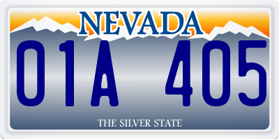 NV license plate 01A405