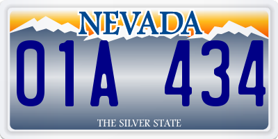NV license plate 01A434