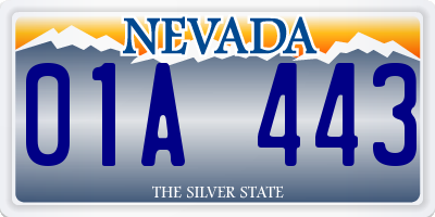 NV license plate 01A443