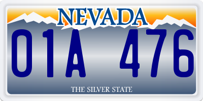 NV license plate 01A476