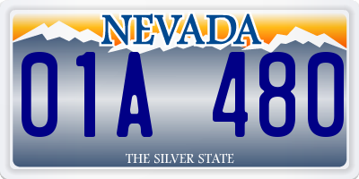 NV license plate 01A480