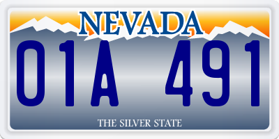 NV license plate 01A491