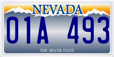 NV license plate 01A493