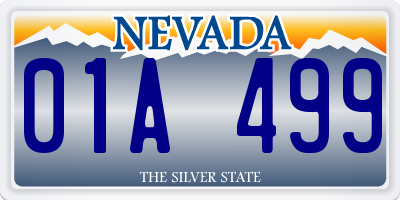 NV license plate 01A499