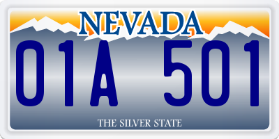 NV license plate 01A501