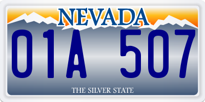 NV license plate 01A507