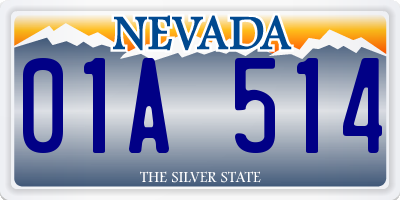 NV license plate 01A514
