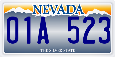 NV license plate 01A523