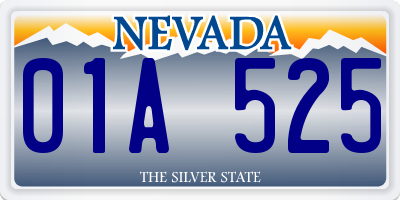 NV license plate 01A525