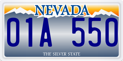 NV license plate 01A550