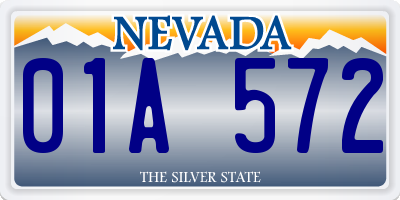 NV license plate 01A572