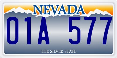 NV license plate 01A577