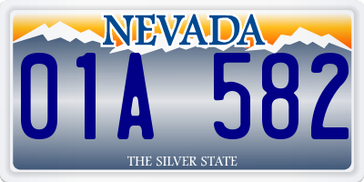 NV license plate 01A582