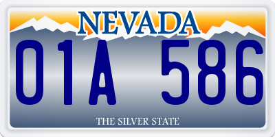 NV license plate 01A586