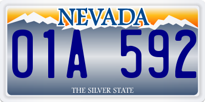 NV license plate 01A592