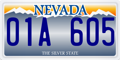 NV license plate 01A605