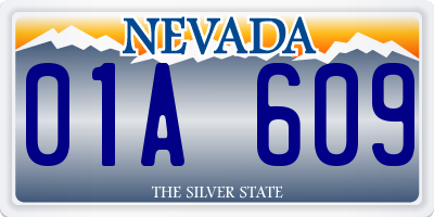 NV license plate 01A609