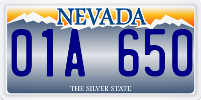 NV license plate 01A650