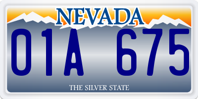 NV license plate 01A675