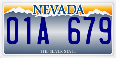NV license plate 01A679