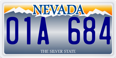 NV license plate 01A684